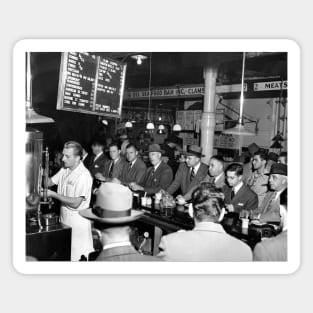 Pete's Lunch Counter, 1950. Vintage Photo Magnet